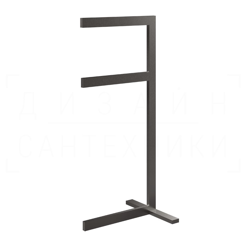 Gessi Inverso/Rettangolo Стойка напольная с двойным полотенцедержат., цвет: black metal brushed PVD 20939#707