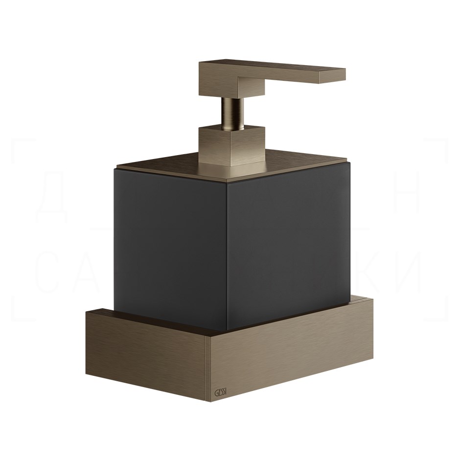 Gessi Inverso/Rettangolo Дозатор для мыла подвесной, колба Neolite, цвет: coffee bronze brushed PVD 20814#761