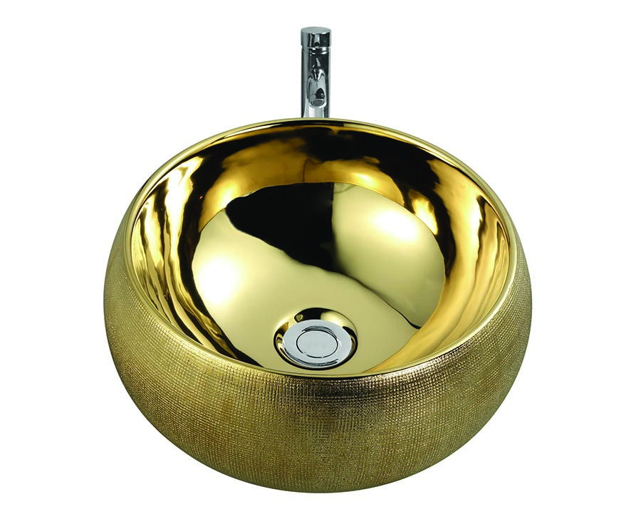 Boheme NeoArt Раковина чаша 39х39х16h см, без перелива, цвет: gold 862