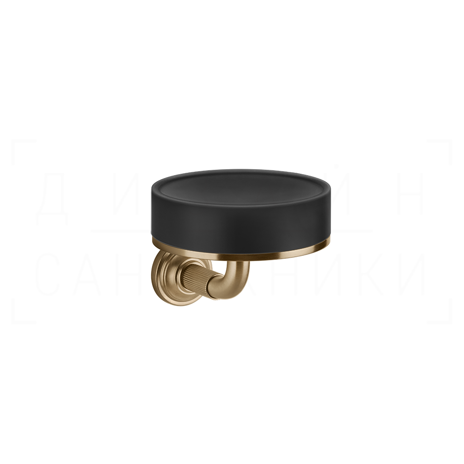 Gessi Venti20 Мыльница с керамической чашей Neolite, подвесная, цвет: black/warm bronze brushed PVD 65402#726