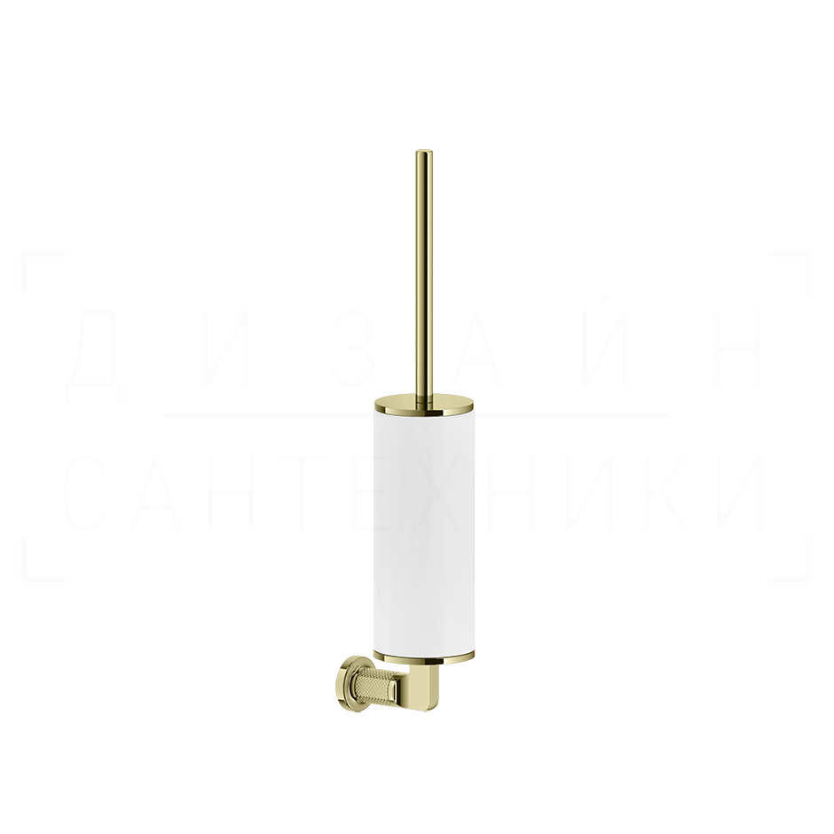 Gessi Inciso Ершик для унитаза подвесной, с кермической колбой Neolite, цвет: white/brass PVD 58519#710