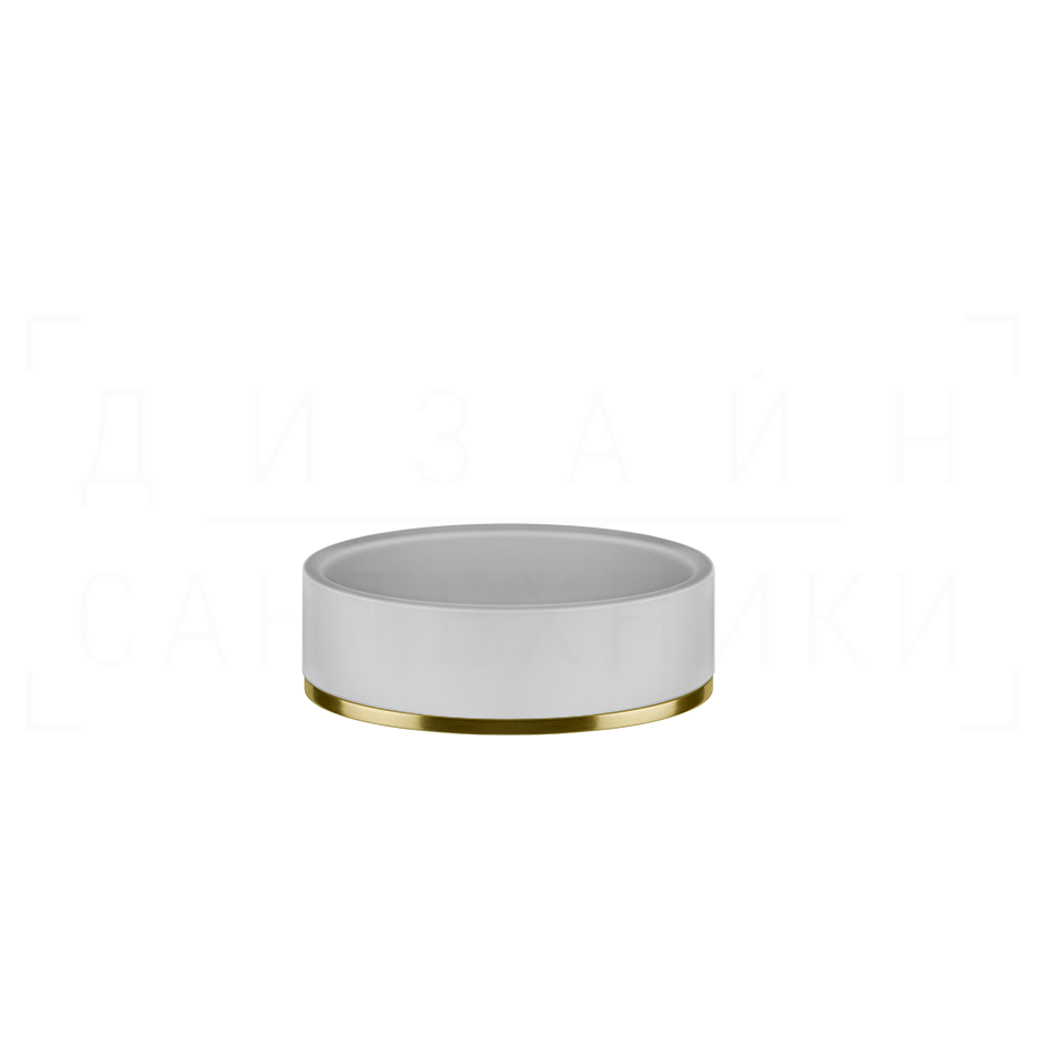 Gessi Inciso Мыльница с керамической чашей Neolite, настольная, цвет: white/gold brushed 58525#716