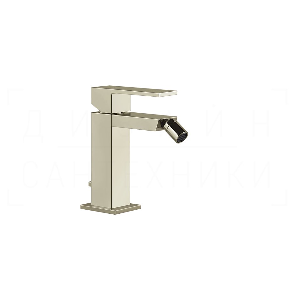 Gessi Rettangolo Смеситель для биде с донным клапаном, излив 11,8 см, цвет: nickel PVD 20007#720