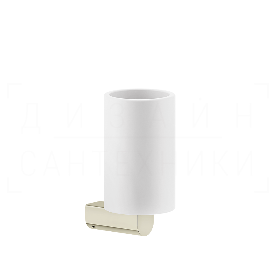 Gessi Rilievo Стакан подвесной, керамический Neolite, цвет: white/nickel PVD 59507#720