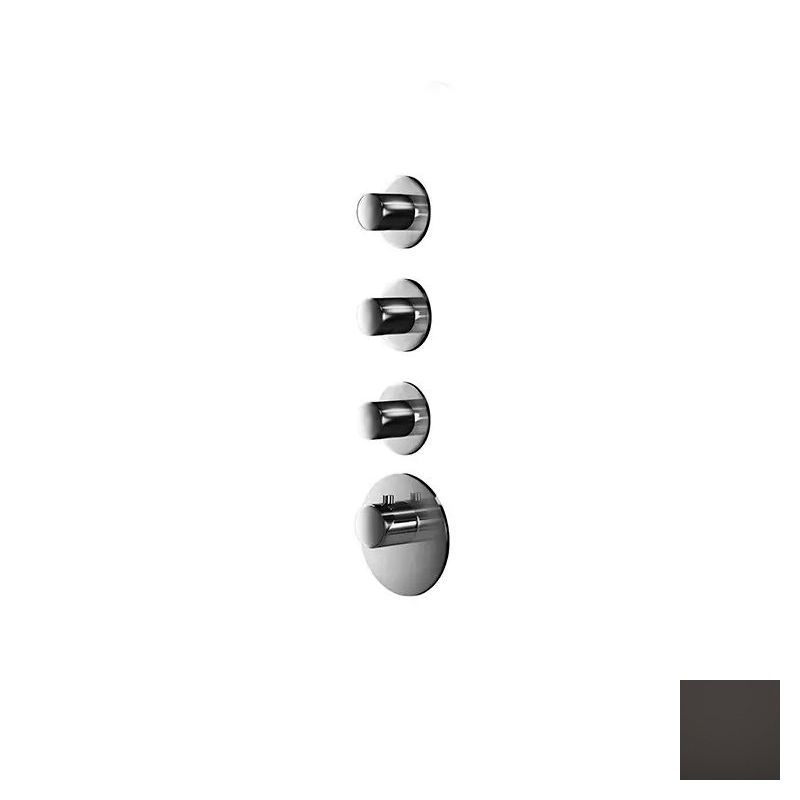 Almar High Flow Round Термостат для душа, внешняя часть на 3 потребителя, цвет: polished deep black E180033.DB