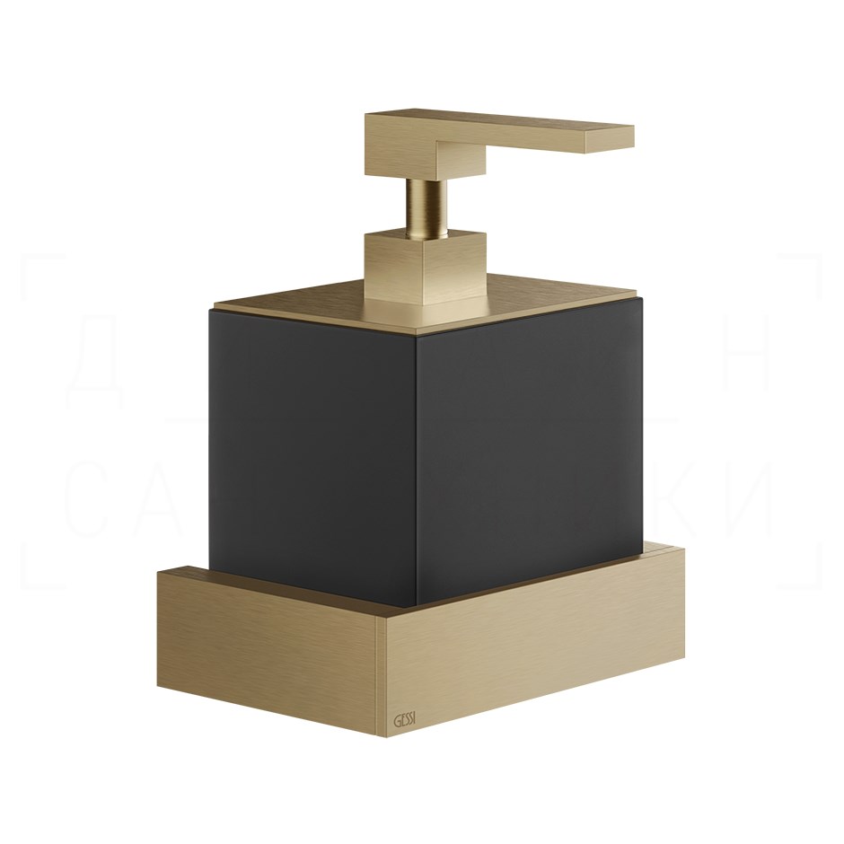 Gessi Inverso/Rettangolo Дозатор для мыла подвесной, колба Neolite, цвет: warm bronze brushed PVD 20814#726
