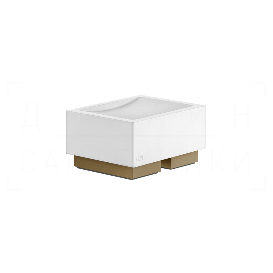 Gessi Inverso/Rettangolo Мыльница с чашей Neolite, настольная, цвет: white/deep bronze brushed PVD 20825#791