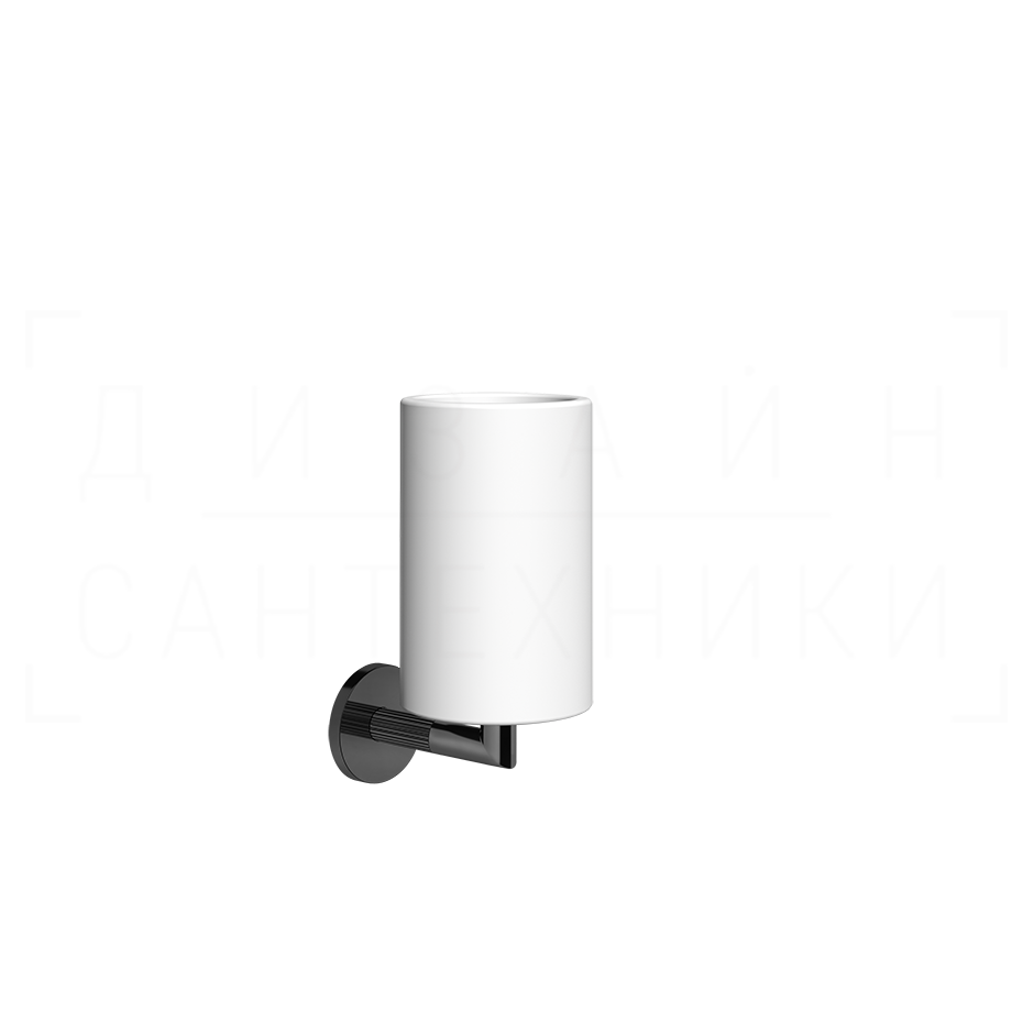 Gessi Ingranaggio Стакан подвесной, керамический Neolite, цвет: white/black metal PVD 63807#706