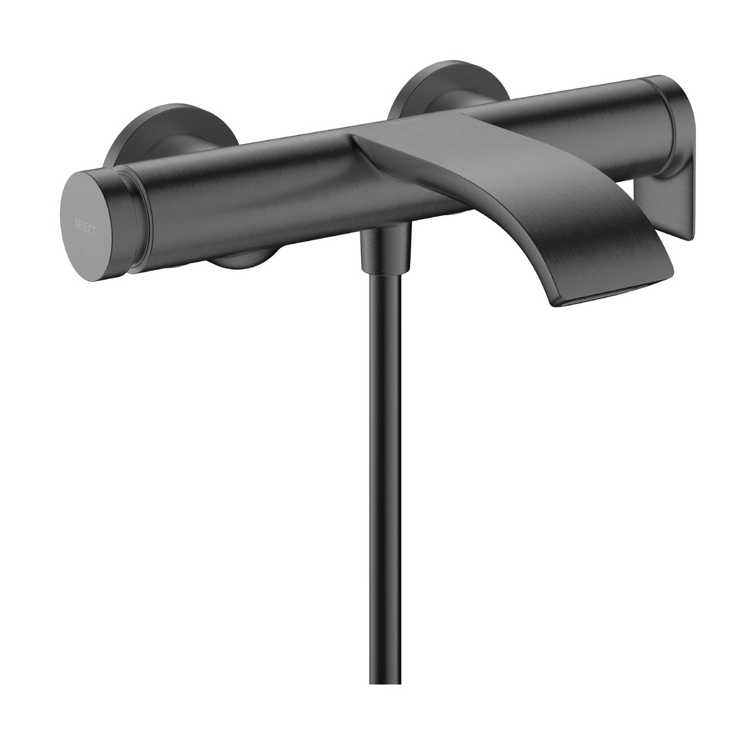Hansgrohe Vivenis Смеситель для ванны без душевого набора, излив 21,6 см, цвет: шлифов. черный хром 75420340