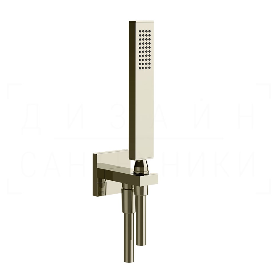 Gessi Rettangolo Душевой гарнитур: ручной душ, держатель с выводом, шланг 150 см, цвет: nickel PVD 20123#720