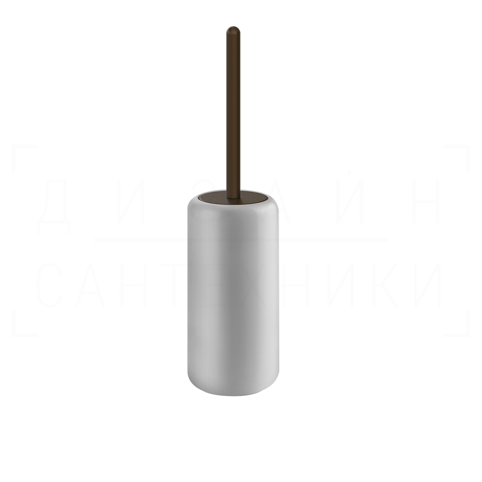 Gessi Goccia Ершик для унитаза напольный, с кермической колбой Gres, цвет: white/dark bronze 38043#845
