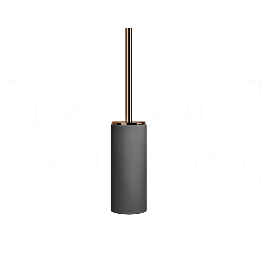 Gessi Ingranaggio Ершик для унитаза напольный, с кермической колбой Neolite, цвет: black/copper PVD 63744#030