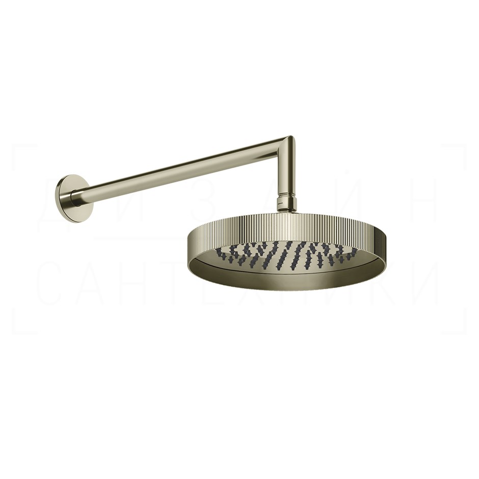 Gessi Inverso Верхний душ d21,8 см, настенный кронштейн, 1 вид струи, цвет: nickel PVD 63548#720