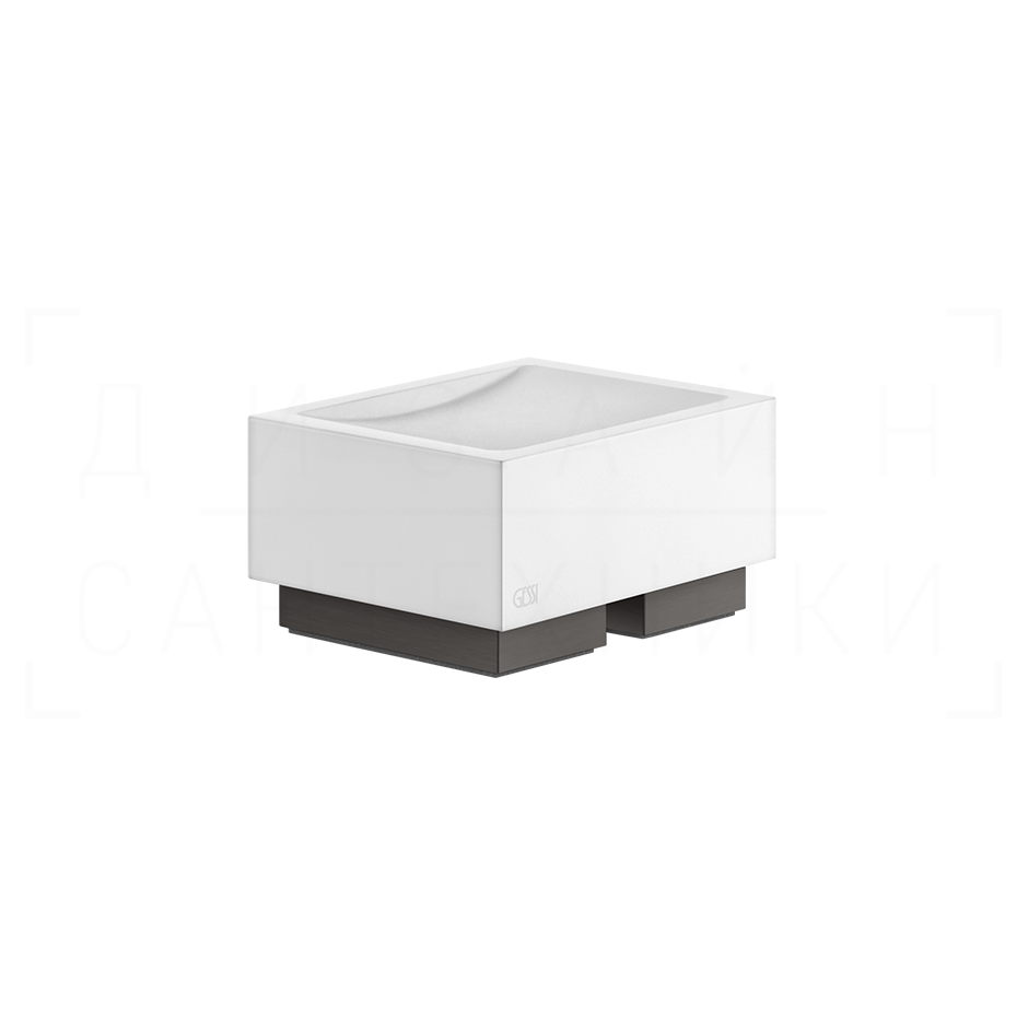 Gessi Inverso/Rettangolo Мыльница с чашей Neolite, настольная, цвет: white/black metal brushed PVD 20825#707
