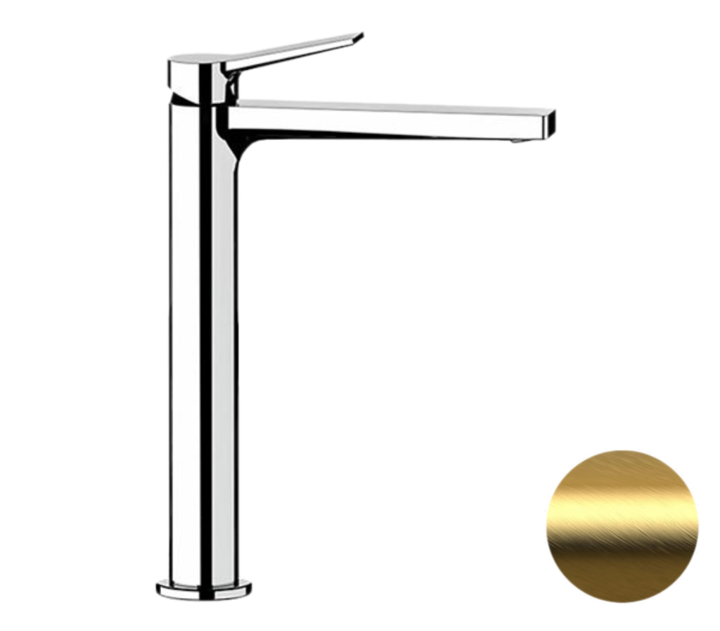Remer Slash & Dot Смеситель для раковины, без д/к, высота излива 26,5 см, цвет: oro spazzolato SL11LBG