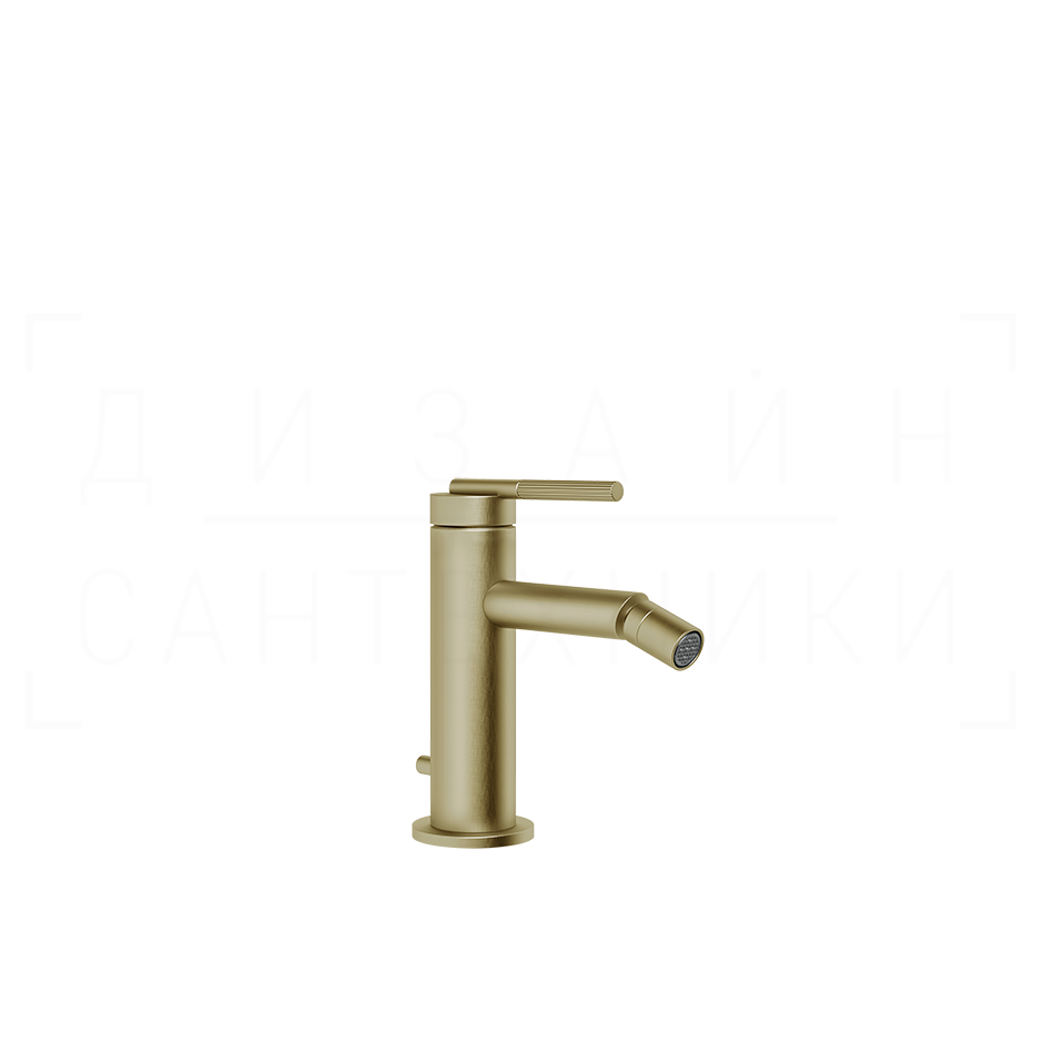 Gessi Ingranaggio Смеситель для биде с донным клапаном, излив 11,3 см, цвет: brushed brass PVD 63507#727