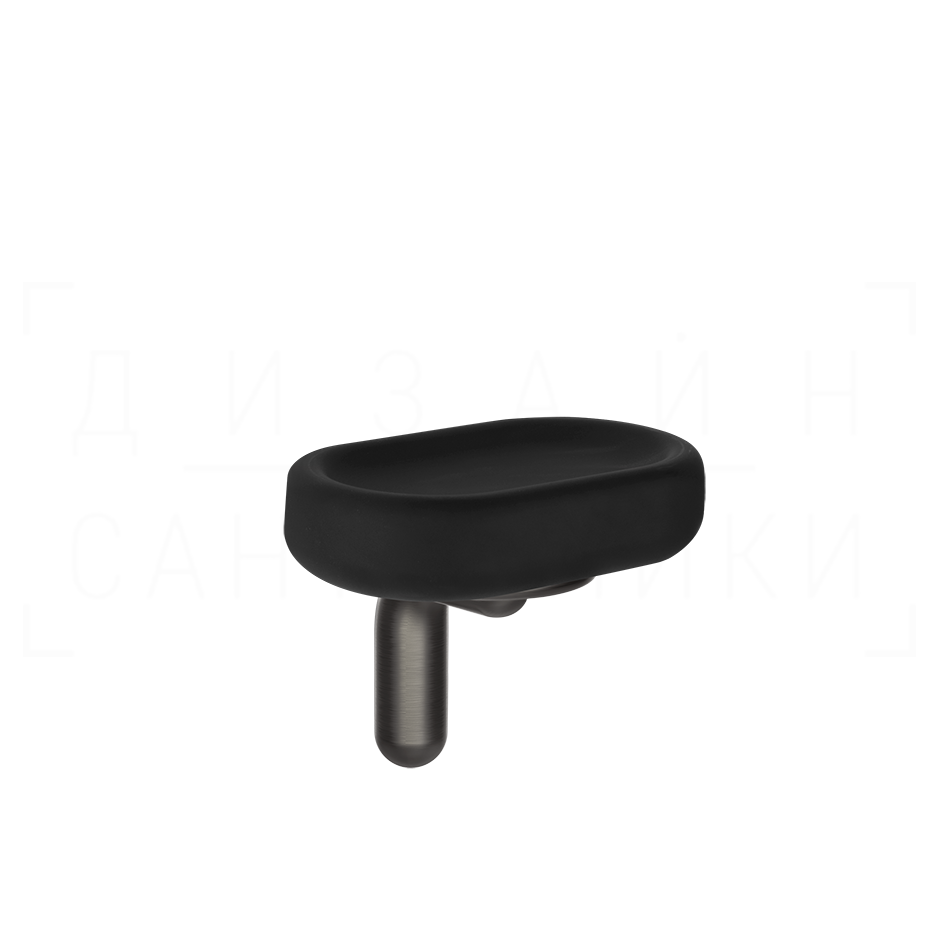 Gessi Goccia Мыльница с керамической чашей Gres, подвесная, цвет: black/black metal brushed PVD 38002#707