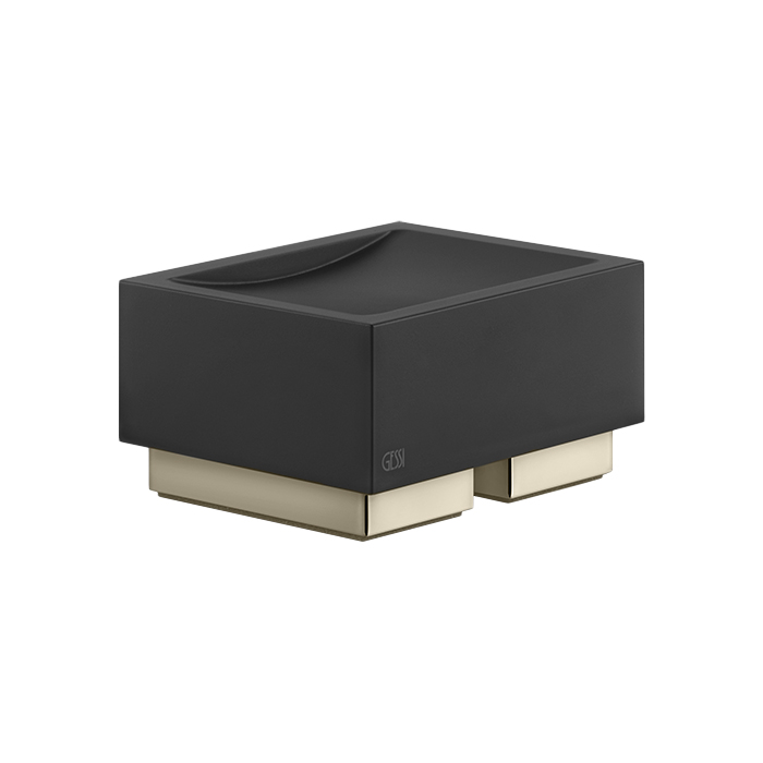 Gessi Inverso/Rettangolo Мыльница с керамической чашей, настольная, цвет: warm bronze brushed PVD 20826#726