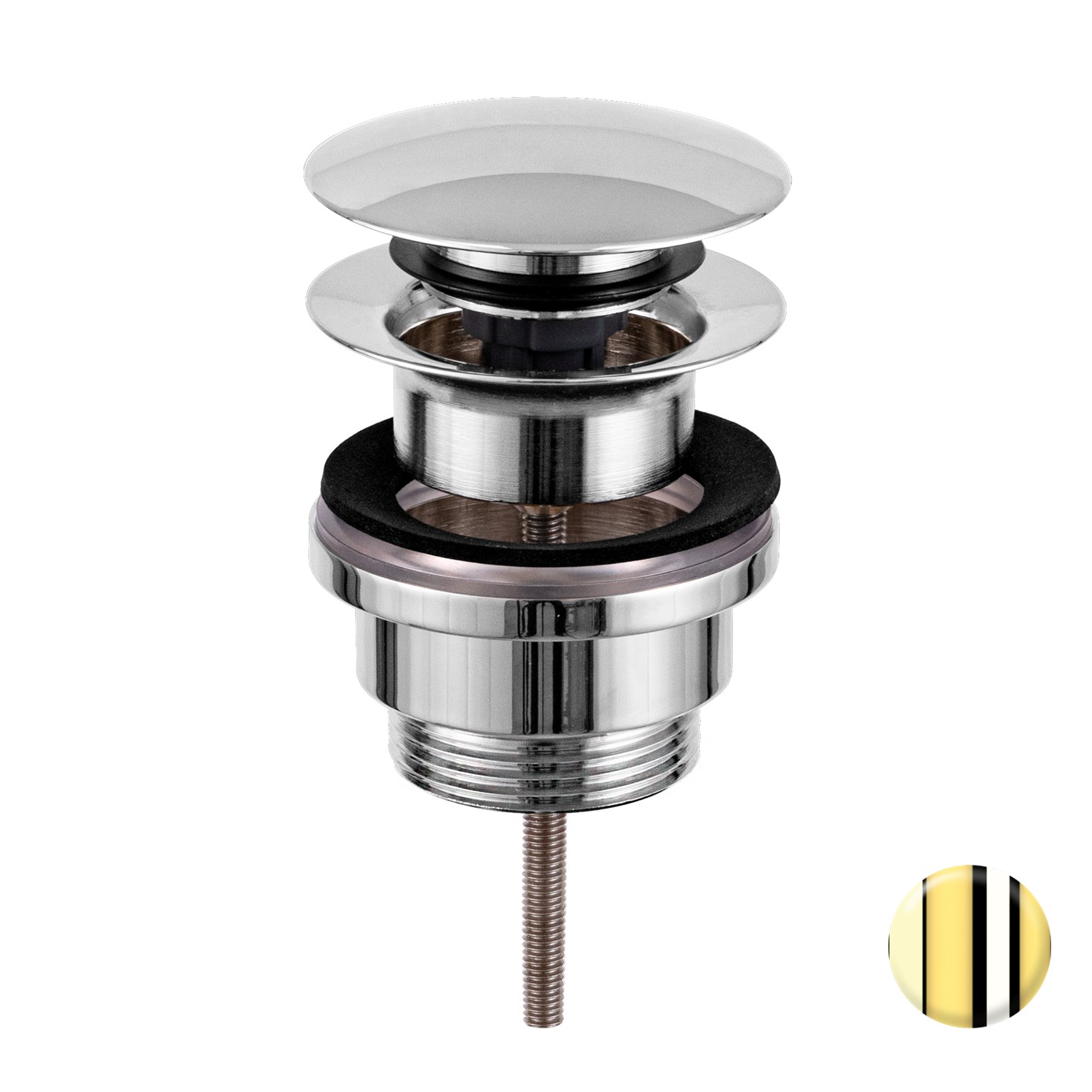 Remer Донный клапан Click-Clack, универсальный 1”1/4, цвет: oro PVD 905CCR114GP