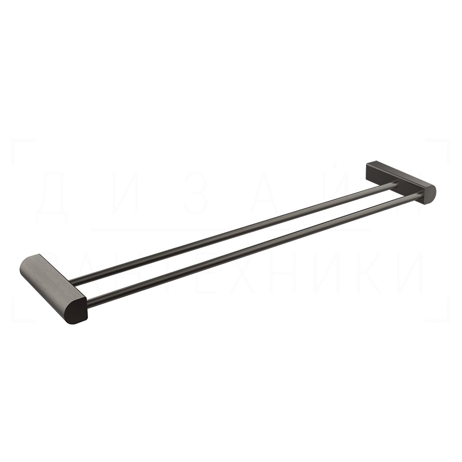 Gessi Rilievo Полотенцедержатель двойной 62,8 см, подвесной, цвет: black metal brushed PVD 59405#707