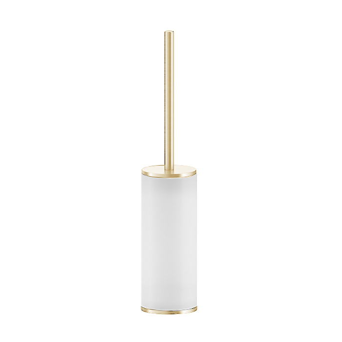 Gessi Inciso Ершик для унитаза напольный с белой колбой, цвет: gold  PVD 58543#246
