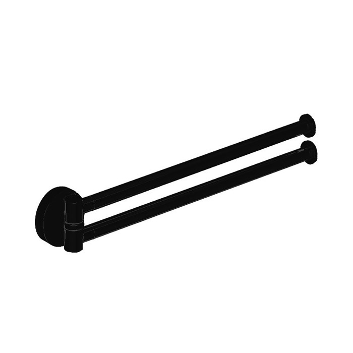 Colombo Design Plus Полотенцедержатель двойной 34,5 см, подвесной, цвет: matt black W4913.NM