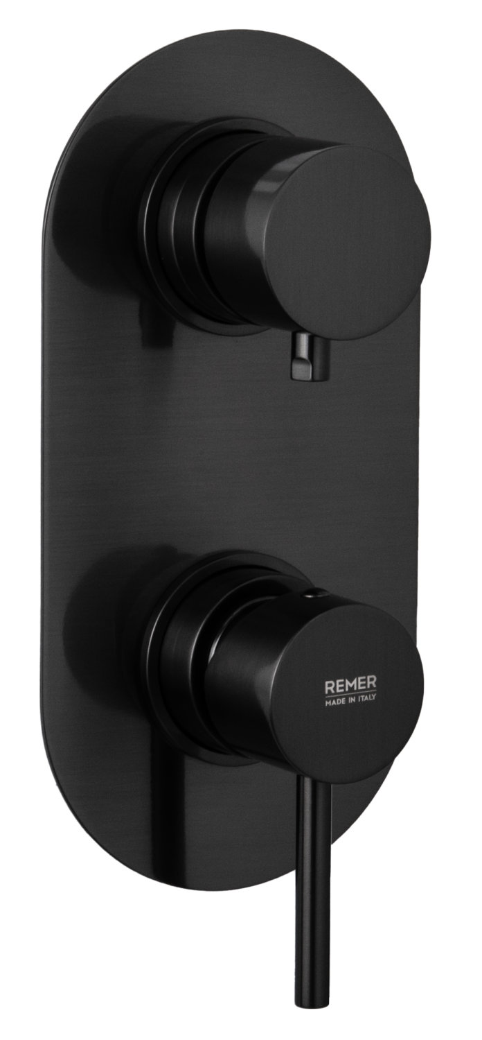 Remer X Style Смеситель для ванны встраиваемый, 3 потребителя, цвет: cromo nero spazzolato X93KBCFP