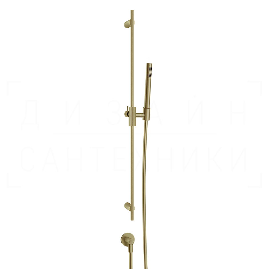 Gessi Anello Душевой гарнитур: ручной душ, штанга, держатель, шланг 150 см, цвет: brushed brass PVD 63482#727