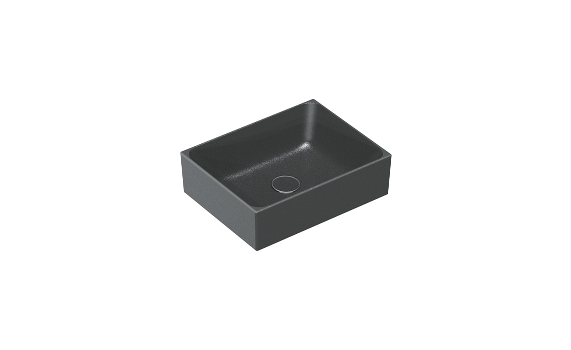 Catalano Premium Раковина чаша 45x35x13h см, без перелива, покрытие Cataglaze, цвет: черный матовый 0222450022
