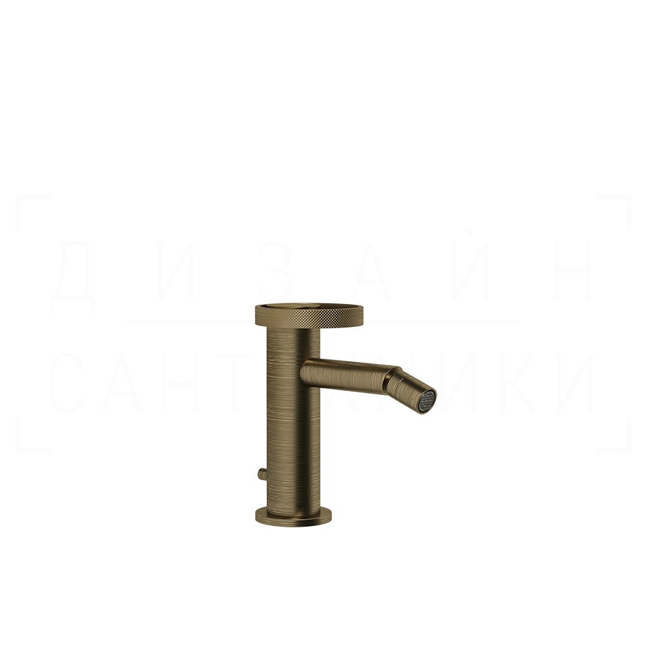 Gessi Anello Смеситель для биде с донным клапаном, излив 11,3 см, цвет: antique brass 63307#713
