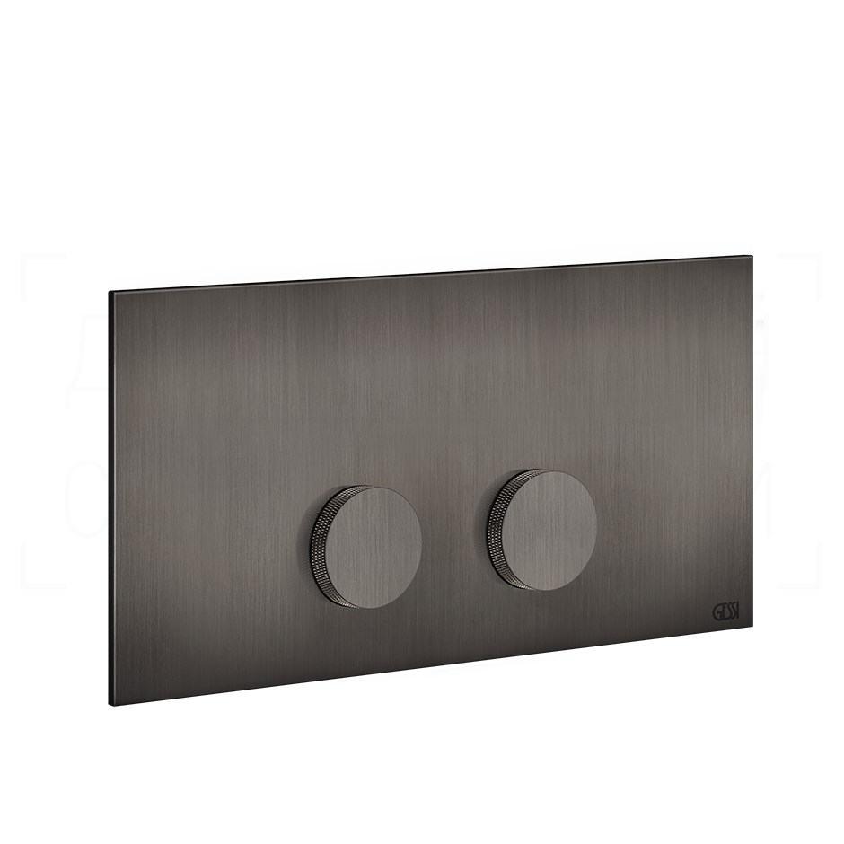 Gessi Anello Кнопка смыва для инсталляции Viega, 2 режима, латунь, цвет: black metal brushed PVD 54633#707