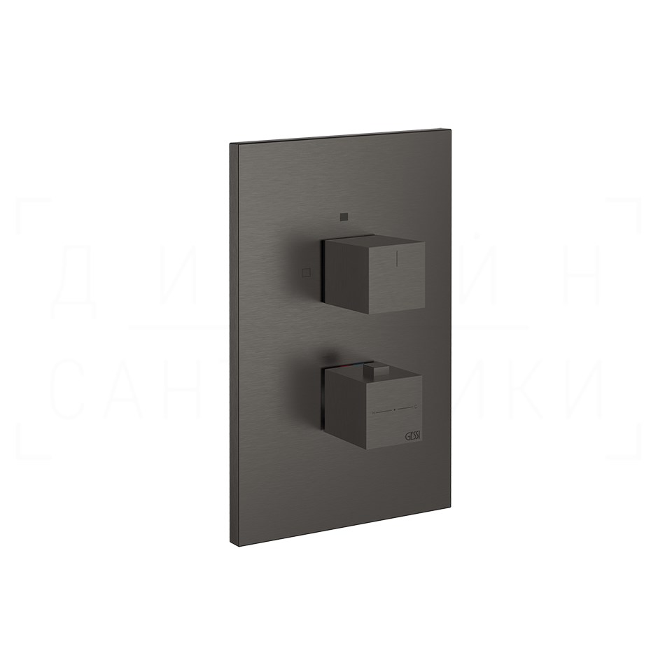 Gessi Rettangolo Термостат для душа встраив., на 1 потр., внеш. часть, цвет: black metal brushed PVD 20182#707