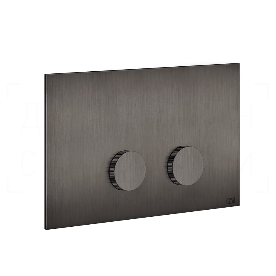 Gessi Ingranaggio Кнопка смыва для инстал. Sanit и Villeroy&Boch, 2 реж., цвет: black metal PVD 54643#707