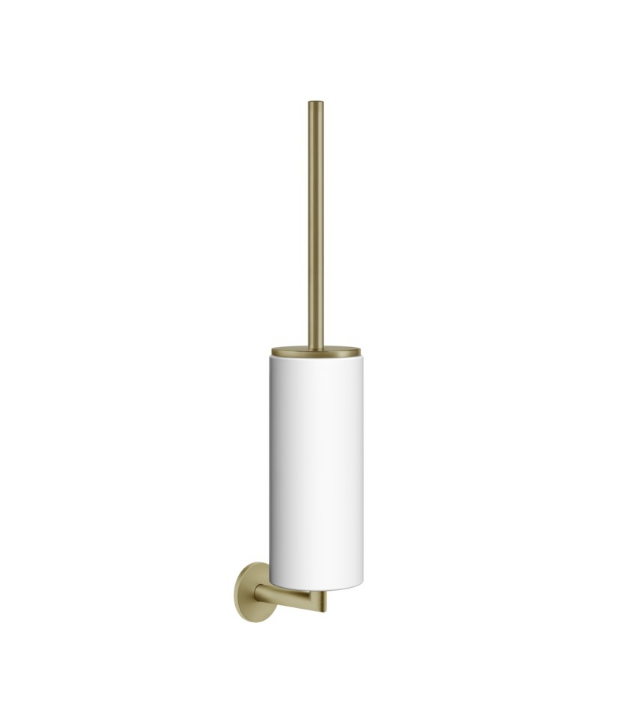 Gessi Tondo Ершик для унитаза подвесной с белой колбой, цвет: brushed brass PVD 63619#727