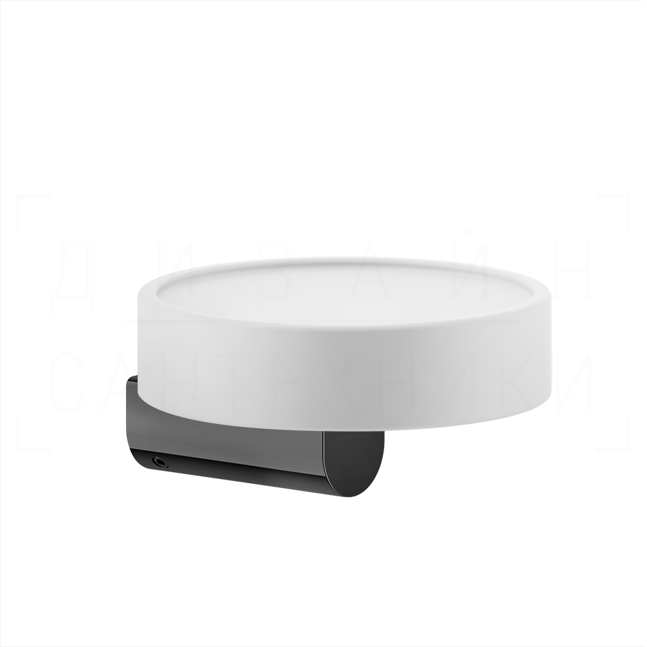 Gessi Rilievo Мыльница с керамической чашей Neolite, подвесная, цвет: white/black metal PVD 59501#706