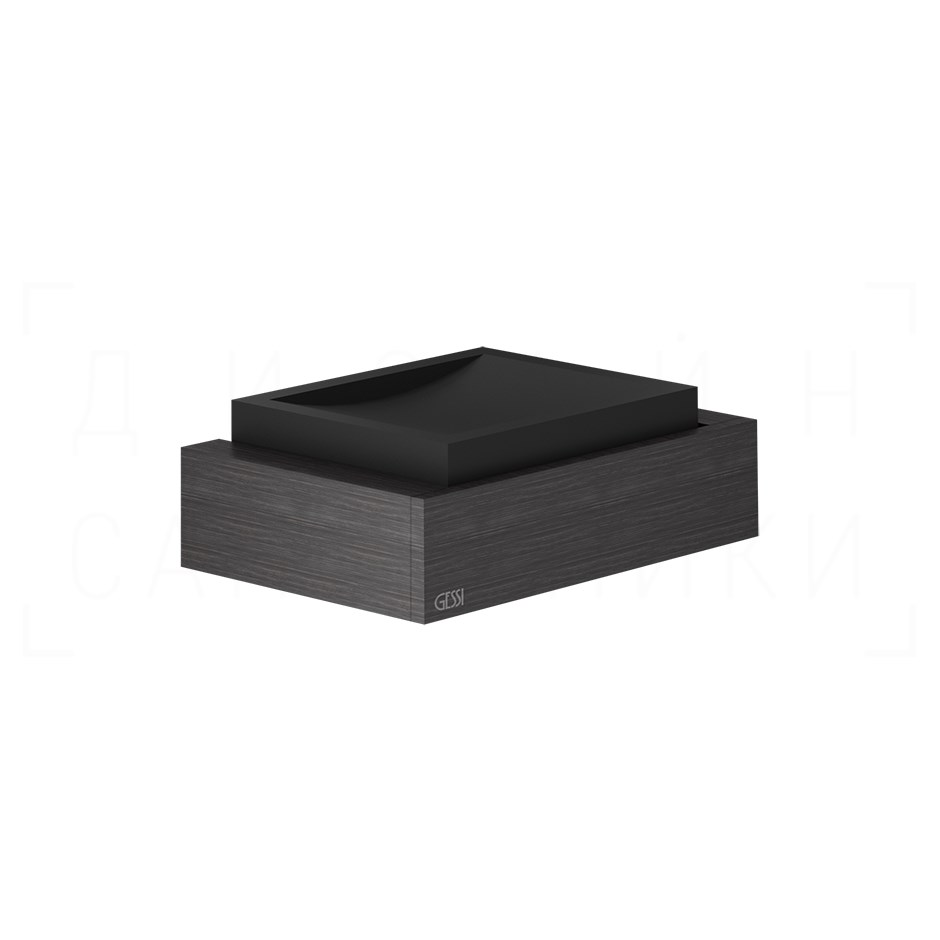 Gessi Inverso/Rettangolo Мыльница с керамической чашей Neolite, подвесная, цвет: black/aged bronze 20802#187