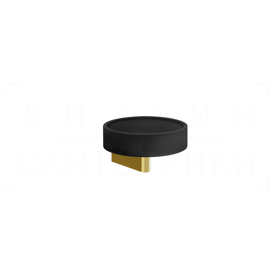 Gessi Origini Мыльница с керамической чашей Neolite, подвесная, цвет: black/gold brushed 66402#716
