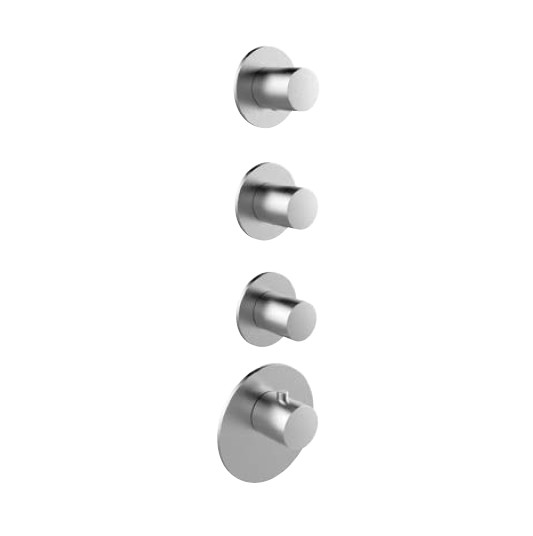 Almar High Flow Round Термостат для душа, внешняя часть на 3 потреб, цвет: brushed stainless steel E180033.316