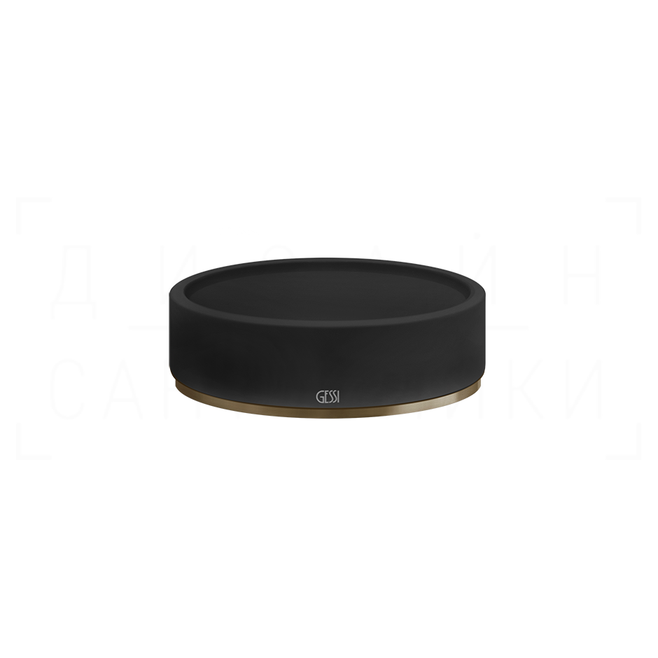 Gessi 316 Мыльница с керамической чашей Neolite, настольная, цвет: black/deep bronze brushed PVD 54726#791
