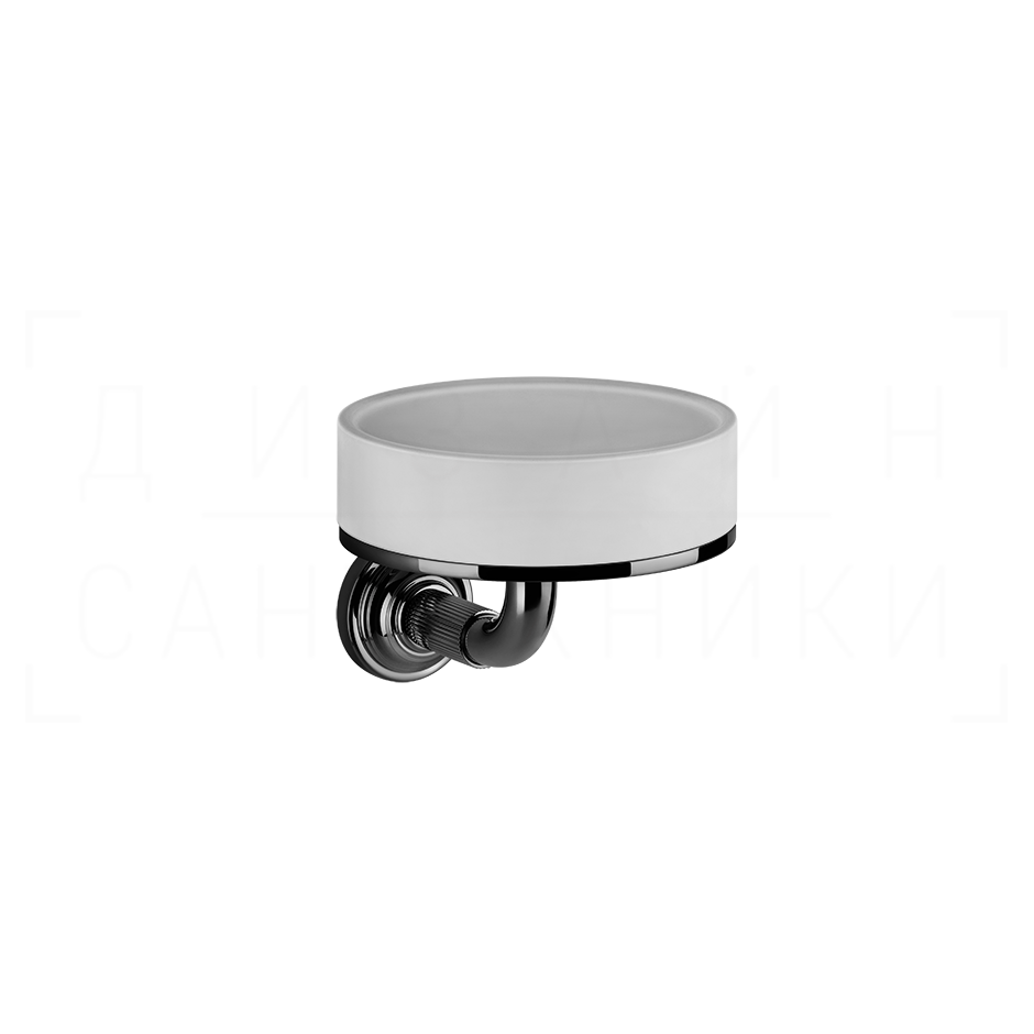Gessi Venti20 Мыльница с керамической чашей Neolite, подвесная, цвет: white/black metal PVD 65401#706