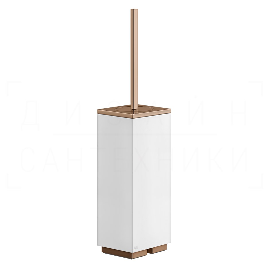 Gessi Inverso/Rettangolo Ершик для унитаза напольный, колба Neolite, цвет: white/copper PVD 20843#030