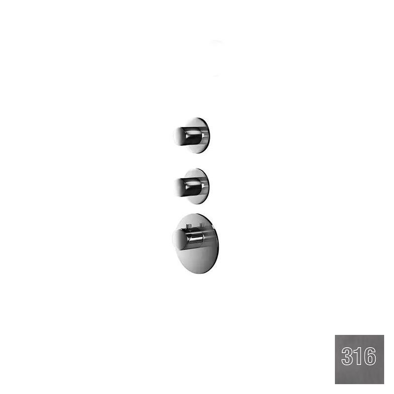 Almar High Flow Round Термостат для душа, внешняя часть на 2 потр., цвет: 316 PVD brushed gun metal E180032.GM316