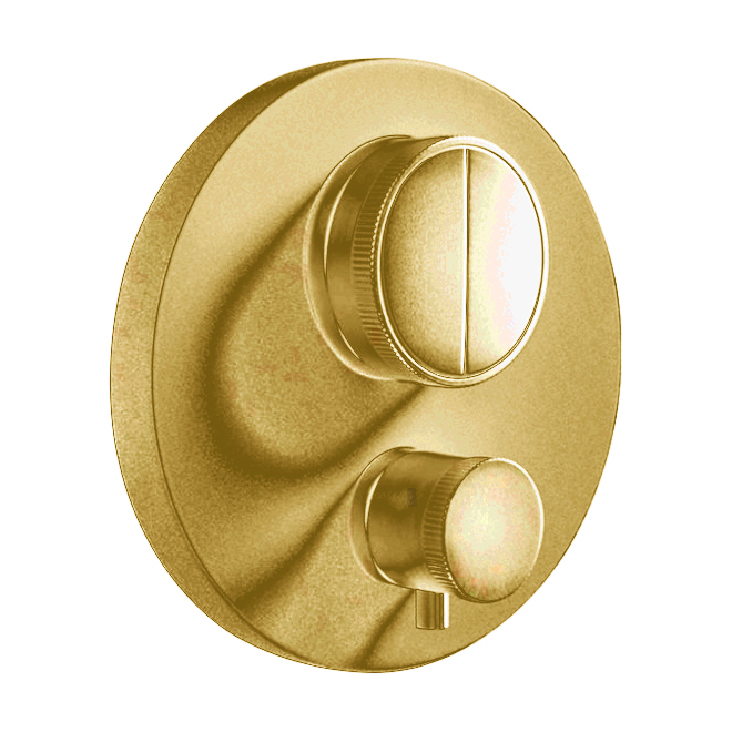 Almar Core Round Термостат для душа, внешняя часть на 2 потребителя, цвет: brushed high brass E176632.HB