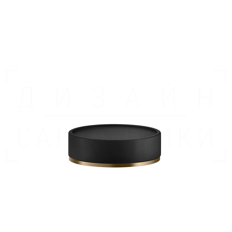 Gessi Inciso Мыльница с керамической чашей Neolite, настольная, цвет: black/warm bronze brushed PVD 58526#726