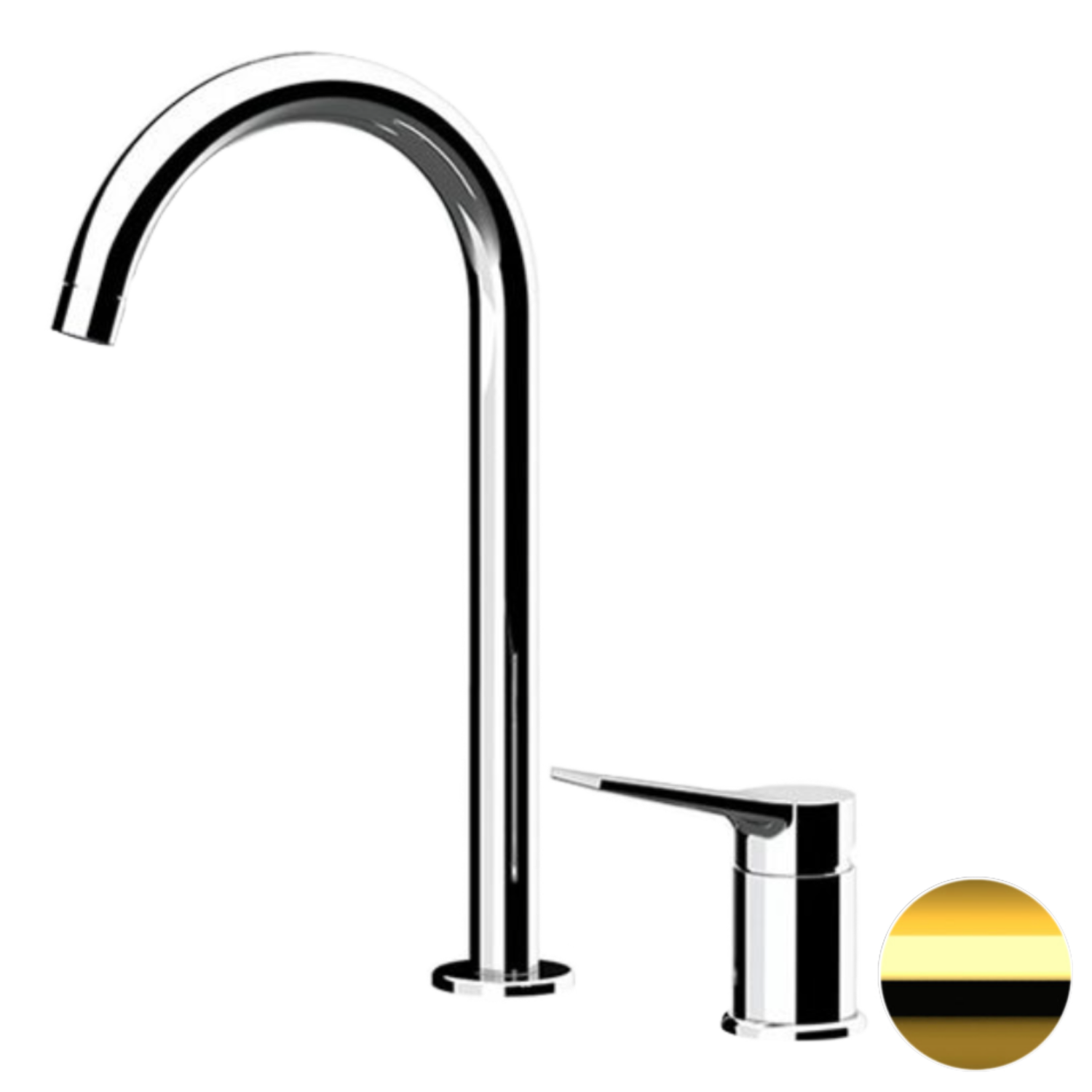 Remer Slash & Dot Смеситель для раковины, без д/к, высота излива 24 см, цвет: oro lucido SL57LDO