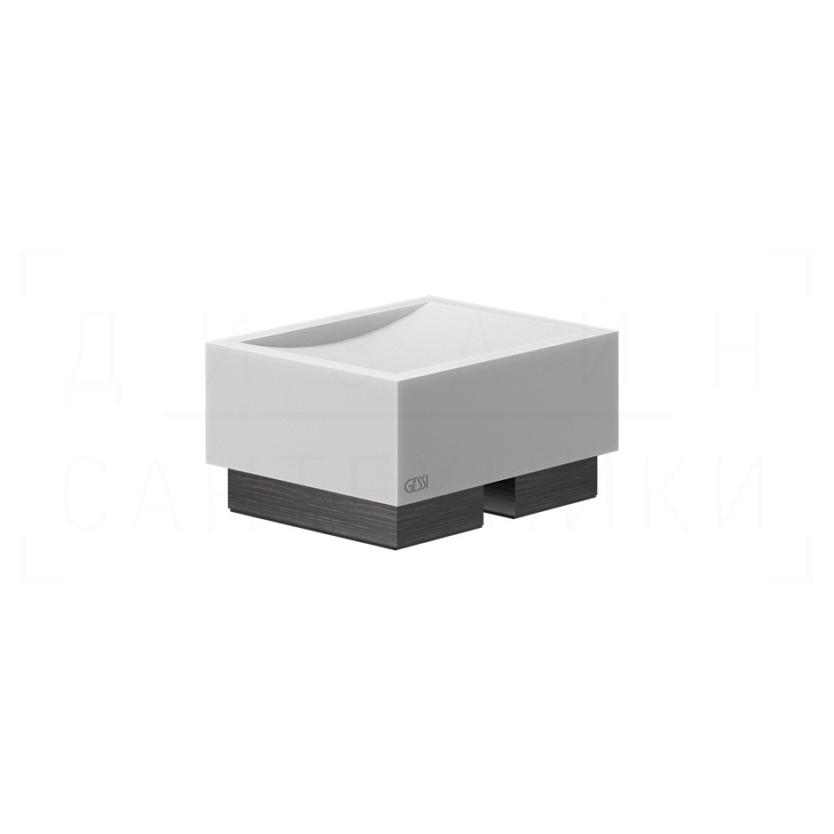 Gessi Inverso/Rettangolo Мыльница с керамической чашей Neolite, настольная, цвет: white/aged bronze 20825#187