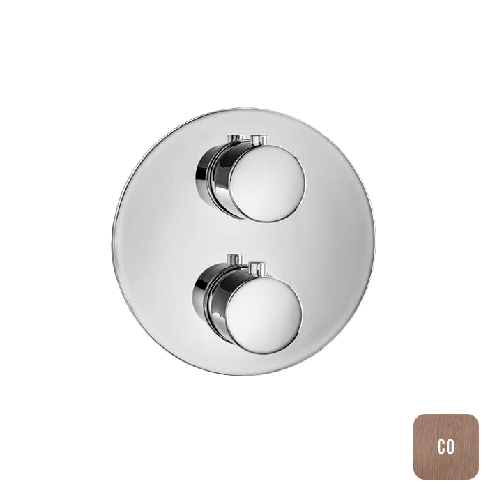 Almar Core Round Термостат для душа, внешняя часть на 2 потребителя, цвет: brushed copper E176832.CO