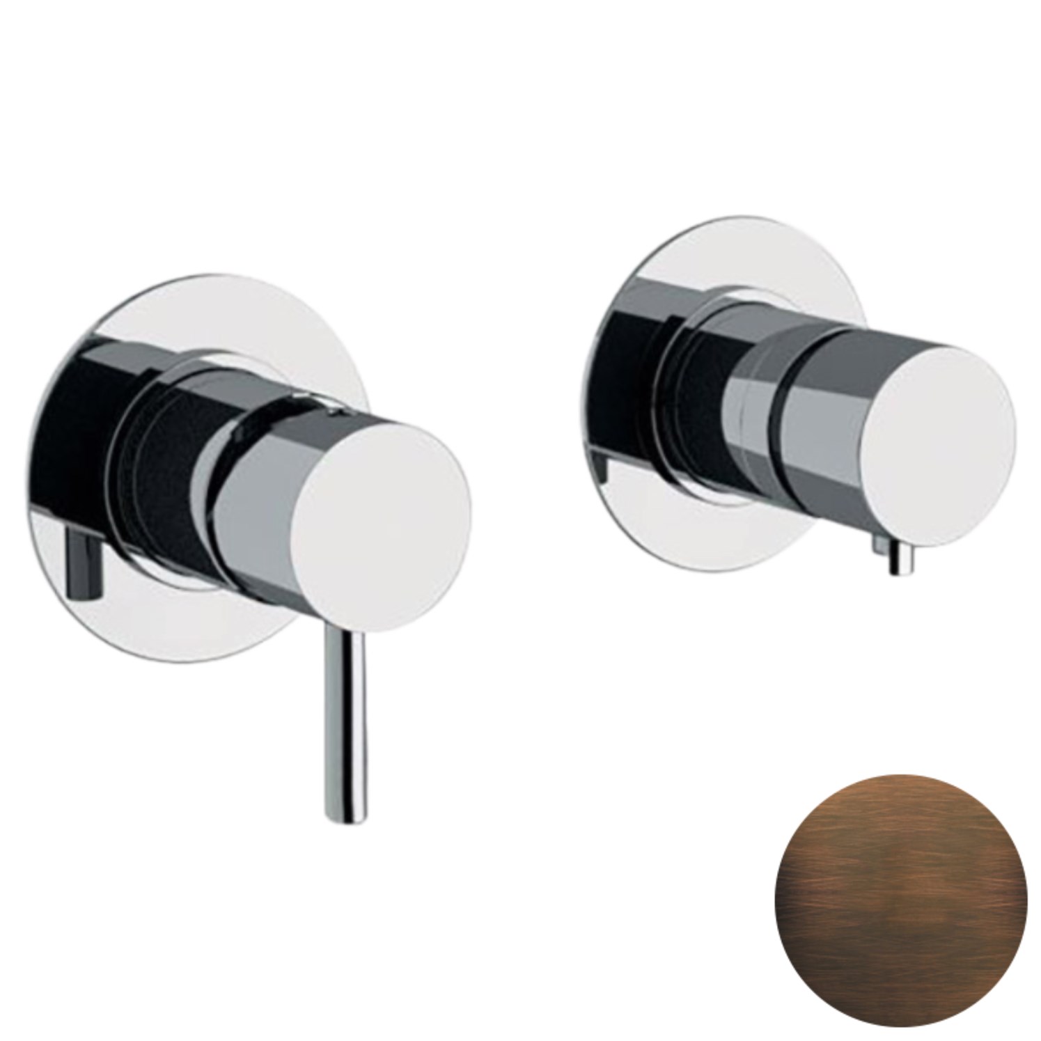 Remer X Style Смеситель для душа встраиваемый, 2 потребителя, цвет: oilbronze X96BR