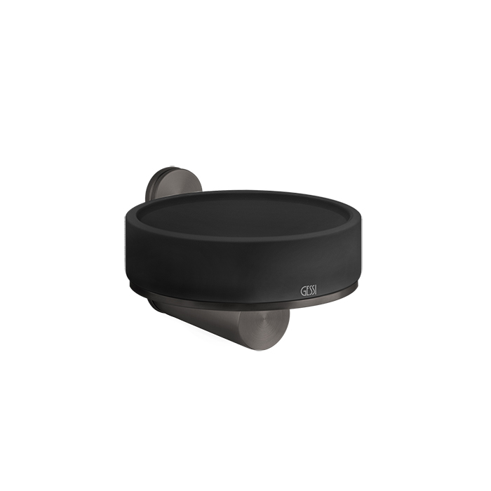 Gessi 316 Accessories Мыльница со стеклянной чашей, подвесная, цвет: brushed black metal pvd 54702#707