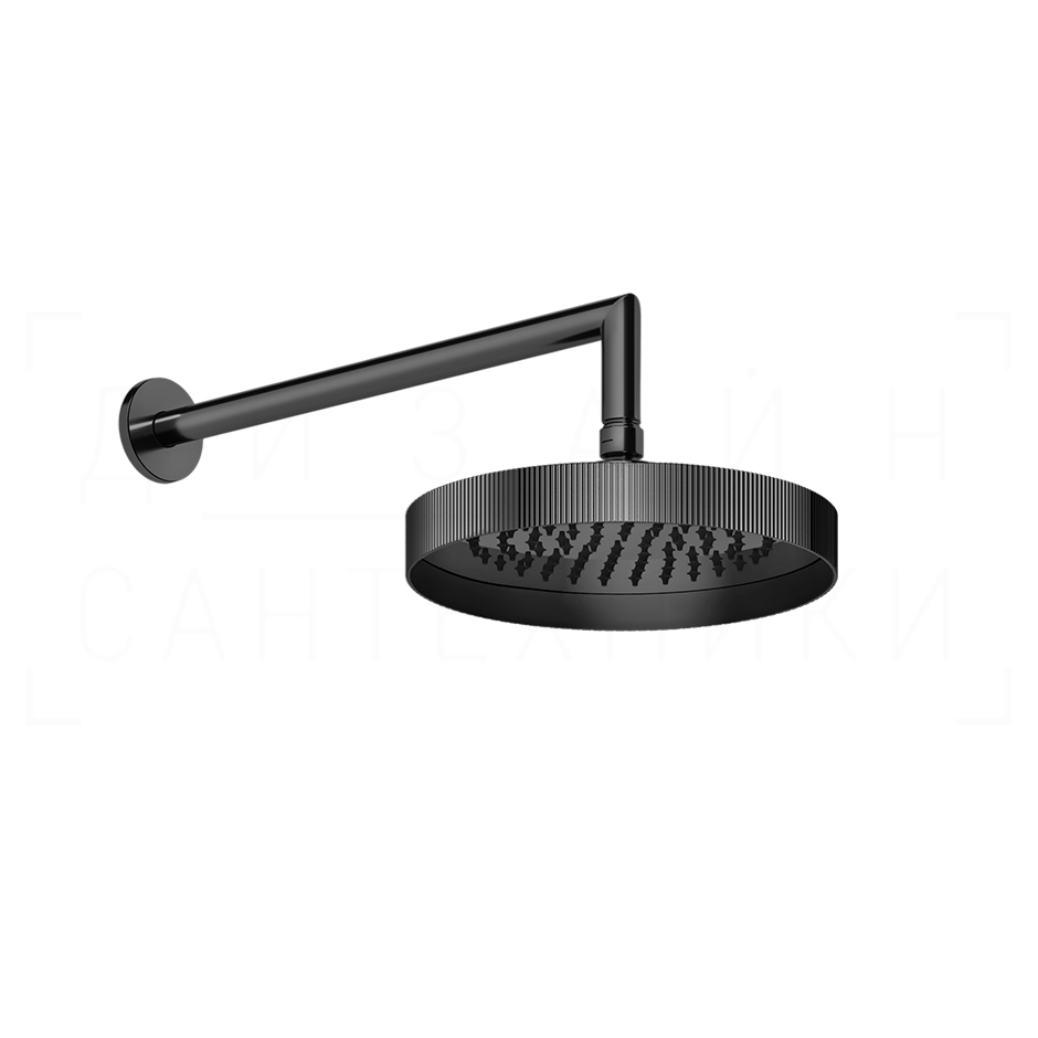 Gessi Inverso Верхний душ d21,8 см, настенный кронштейн, 1 вид струи, цвет: black metal PVD 63548#706